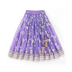 Babyhug Woven Half Sleeves Floral Sequenced Choli With Embroidered Lehenga And Dupatta Set - Purple