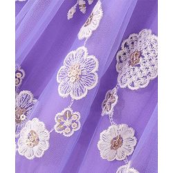 Babyhug Woven Half Sleeves Floral Sequenced Choli With Embroidered Lehenga And Dupatta Set - Purple