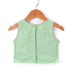 Babyhug Sleeveless Zari Embroidered Choli Lehenga & Dupatta Set - Green