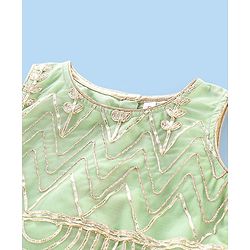 Babyhug Sleeveless Zari Embroidered Choli Lehenga & Dupatta Set - Green