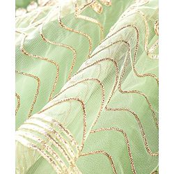 Babyhug Sleeveless Zari Embroidered Choli Lehenga & Dupatta Set - Green