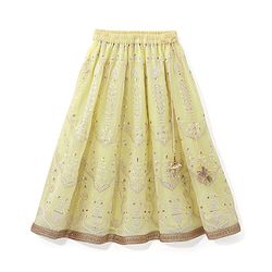 Babyhug Sleeveless Choli with Thread Embroidered Lehenga  and Dupatta Set - Yellow
