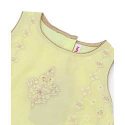 Babyhug Sleeveless Choli with Thread Embroidered Lehenga  and Dupatta Set - Yellow