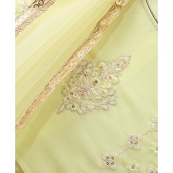 Babyhug Sleeveless Choli with Thread Embroidered Lehenga  and Dupatta Set - Yellow
