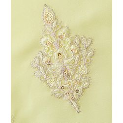 Babyhug Sleeveless Choli with Thread Embroidered Lehenga  and Dupatta Set - Yellow