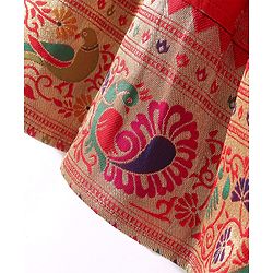Babyhug Half Sleeves Brocade Choli with Lehenga and Dupatta Set - Maroon