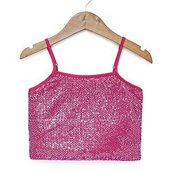 Babyhug Sleeveless Sequenced Choli with Net Lehenga and Embroidered Jacket Set - Hot Pink