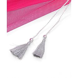 Babyhug Sleeveless Sequenced Choli with Net Lehenga and Embroidered Jacket Set - Hot Pink