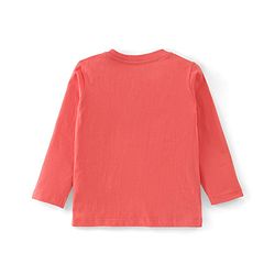 Babyhug 100% Cotton Knit Full Sleeves T-Shirt with Graphics Text Print -  Light Red