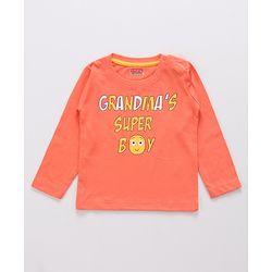 Babyhug 100% Cotton Knit Full Sleeves T-Shirt with Panda Graphics Print - Light Red