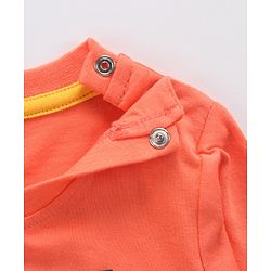 Babyhug 100% Cotton Knit Full Sleeves T-Shirt with Panda Graphics Print - Light Red