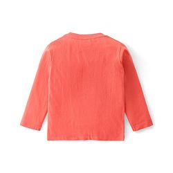 Babyhug 100% Cotton Knit Full Sleeves T-Shirt with Panda Graphics - Light Red