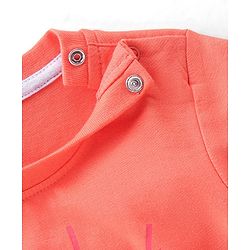 Babyhug 100% Cotton Knit Full Sleeves T-Shirt with Panda Graphics - Light Red