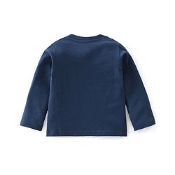Babyhug Cotton Knit Full Sleeves T-Shirt Text Graphic Print - Navy Blue