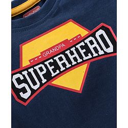 Babyhug Cotton Knit Full Sleeves T-Shirt Text Graphic Print - Navy Blue