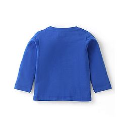 Babyhug 100% Cotton Knit Full Sleeves T-Shirt with Text Graphics - Blue
