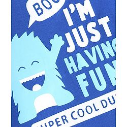 Babyhug 100% Cotton Knit Full Sleeves T-Shirt with Text Graphics - Blue