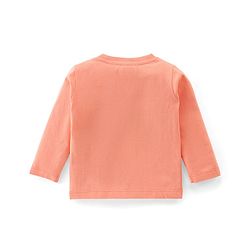Babyhug 100% Cotton Knit Full Sleeves T-Shirt with Text Graphics - Light Orange