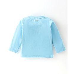 Babyhug Cotton Knit Full Sleeves T-Shirt with Bear Graphics Print - Blue