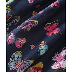 Babyhug Half Sleeves Shrug with Frock Butterfly Printed - Blue & Pink