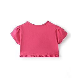 Babyhug Half Sleeves Shrug with Frock Butterfly Printed - Blue & Pink