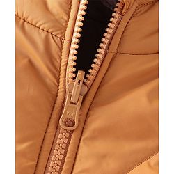 Babyhug Full Sleeves Reversible Solid Colour Hooded Jacket - Mustard & Wine