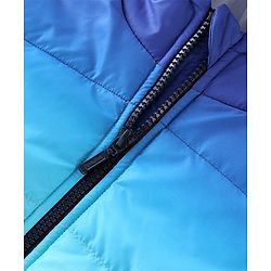 Babyhug Woven Full Sleeves Hooded Jacket - Blue & White