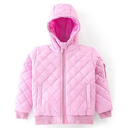 Babyhug Full Sleeves Hooded Quilted Jacket - Pink