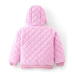 Babyhug Full Sleeves Hooded Quilted Jacket - Pink
