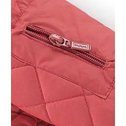 Babyhug Full Sleeves Hooded Quilted Jacket - Rust Red