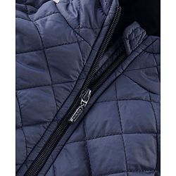 Babyhug Full Sleeves Hooded Quilted Jacket - Navy Blue