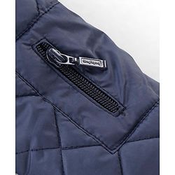 Babyhug Full Sleeves Hooded Quilted Jacket - Navy Blue