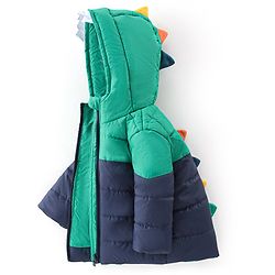 Babyhug Full Sleeves Hooded Quilted Jacket - Blue