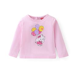 Babyhug 100% Cotton Full Sleeves Tee Elephant Print - Pink