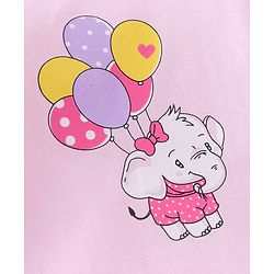 Babyhug 100% Cotton Full Sleeves Tee Elephant Print - Pink