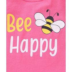 Babyhug 100% Cotton Full Sleeves Bee Graphics Printed T-Shirt - Pink
