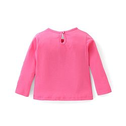 Babyhug 100% Cotton Full Sleeves Tee Cat Print - Pink