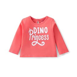 Babyhug Cotton Knit Full Sleeves Text Printed  T-Shirt - Light Pink