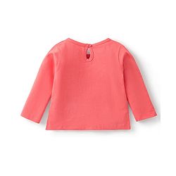 Babyhug Cotton Knit Full Sleeves Text Printed  T-Shirt - Light Pink