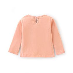Babyhug 100% Cotton Full Sleeves Tee with Text Graphics Print - Peach