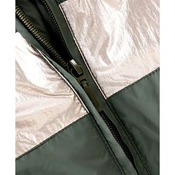 Babyhug Woven Full Sleeves Hooded Jacket with Front Zipper - Olive Green