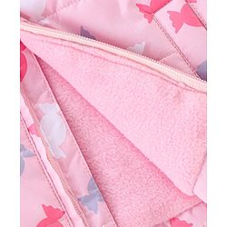Babyhug Full Sleeves Candy Printed Padded Hooded Jacket - Pink