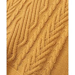 Babyhug Full Sleeves Cable Knit Woolen Dress - Mustard