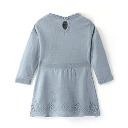 Babyhug Full Sleeves Woollen Dress - Blue
