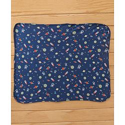 Babyhug Interlock Cotton Hooded Wrapper Space Print L 76.2 X B 76.2 cm - Navy