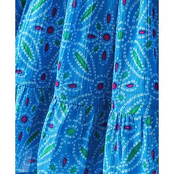 Babyhug 100% Cambric Short Sleeve Printed Ethnic Dress-Blue