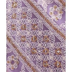 Babyhug Cotton Knit Sleeveless Embroidered Choli With Embroidered Net Lehenga And Dupatta Set - Lavender