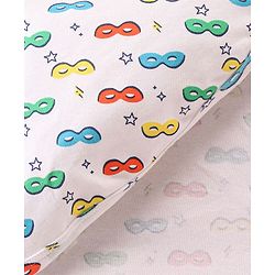 Babyhug Cotton Interlock Printed Towel with Hood L 76 x B 76 cm - Multicolour
