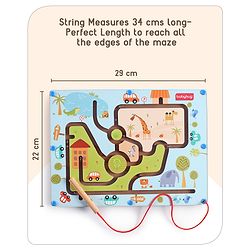 Babyhug Magnetic Maze Wooden Puzzle| Improves Hand Eye Co-ordination and Motor Skills| Montessori Learning and Educational Toy for 3-6 Years Kids| Gifting Toy| BIS Certified