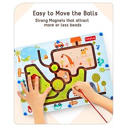 Babyhug Magnetic Maze Wooden Puzzle| Improves Hand Eye Co-ordination and Motor Skills| Montessori Learning and Educational Toy for 3-6 Years Kids| Gifting Toy| BIS Certified
